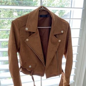 Aritzia Talula Morton Vegan Suede Moto Jacket